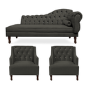 Ver imagem 1 de Kit Divã Cancun 185cm Braço Esquerdo + 2 Poltronas Genesis com Strass Suede: Marrom