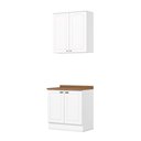 Ver imagem 3 de Cozinha Compacta 2 Peças 100% MDF com Tampo Branco HP/Nature Americana