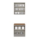 Ver imagem 5 de Cozinha Compacta 2 Peças 100% MDF com Tampo Cinza/Nature Americana