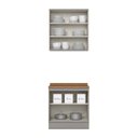 Ver imagem 5 de Cozinha Compacta 2 Peças 100% MDF com Tampo Cinza/Nature Americana