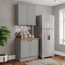 Ver imagem 1 de Cozinha Compacta 2 Peças 100% MDF com Tampo Cinza/Nature Americana