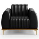 Ver imagem 6 de Kit 2 Poltronas Decorativas Base Gold Molino D06 PU B-159 Preto - Mpozenato