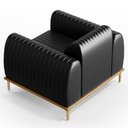 Ver mais imagens de Kit 2 Poltronas Decorativas Base Gold Molino D06 PU B-159 Preto - Mpozenato