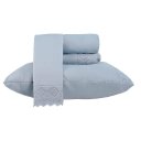 Ver imagem 2 de Jogo de Cama Broderie Microfibra Queen 4 Peças Bruma Azul