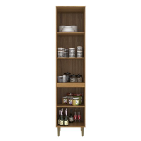 Paneleiro de 1 Porta Cozinha Concept Prime Bege/Ipê/Cristalo