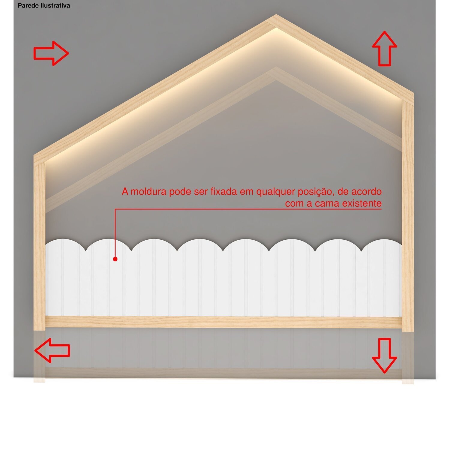 Moldura Infantil Casinha Dream Decor com Led Casatema - 7