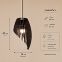 Ver imagem 2 de Luminária Pendente MDF Marrom Escuro Moderno Orbit Montado