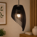 Ver imagem 1 de Luminária Pendente MDF Marrom Escuro Moderno Orbit Montado