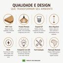Ver imagem 4 de Luminária Pendente MDF Marrom Escuro Moderno Orbit Montado