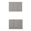 Ver imagem 3 de Cozinha Compacta 2 Peças 100% MDF Cinza Americana
