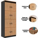 Ver imagem 2 de Armário Locker Guarda Volume 8 Portas com Chave Amêndoa/Preto