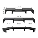 Ver imagem 4 de Suporte de Mesa Base Elevada Ajustável 3 Monitores Gamer Notebook Preto