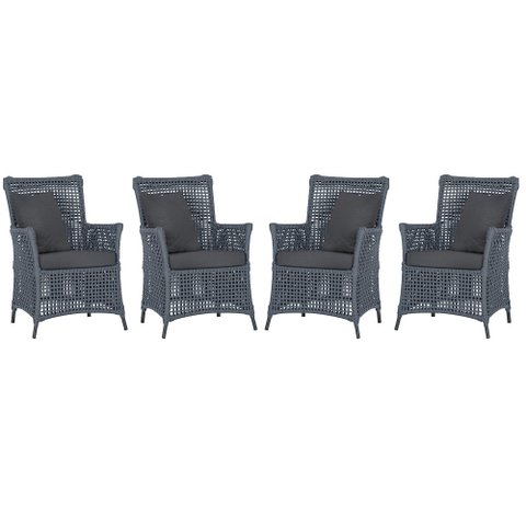 4 Poltronas Igapó Alumínio Micro Pintura Preta Corda Náutica Estofado 11