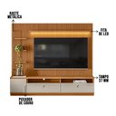 Ver mais imagens de Painel TV até 75" Ripado com Rack e Módulo Esquerdo Nature e Off White 224x198 cm L04 - D'Rossi