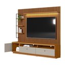 Ver imagem 4 de Painel TV até 75" Ripado com Rack e Módulo Esquerdo Nature e Off White 224x198 cm L04 - D'Rossi