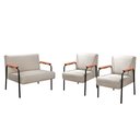 Ver imagem 2 de Conjunto com 2 Poltronas e Namoradeira Decorativa Jade Sala de Estar