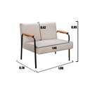 Ver imagem 3 de Conjunto com 2 Poltronas e Namoradeira Decorativa Jade Sala de Estar Bege