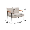 Ver imagem 3 de Conjunto com 2 Poltronas e Namoradeira Decorativa Jade Sala de Estar