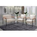 Ver imagem 1 de Conjunto com 2 Poltronas e Namoradeira Decorativa Jade Sala de Estar