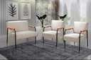 Ver imagem 1 de Conjunto com 2 Poltronas e Namoradeira Decorativa Jade Sala de Estar Bege