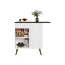 Ver imagem 2 de Balcão de Cozinha Canto com 1 Porta 90cm Retrô Florença Multimóveis MP2432 Branco