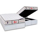 Ver imagem 1 de Cama Box Baú King: Colchão Molas Pocket Ensacadas Castor Gold Star Vitagel Classic + Base Crc