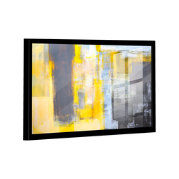 Quadro Pintura Traços Amarelos -- BR ARTES - 1