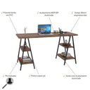 Ver imagem 3 de Mesa Cavalete 150X60X75Cm Nogal/Est.Preta