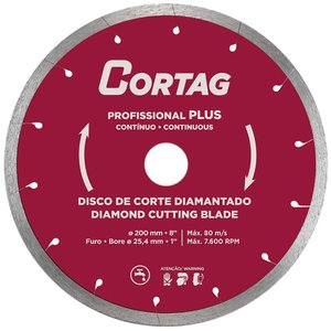Disco de Corte Contínuo Diamantado Profissional Plus 200mm - Cortag