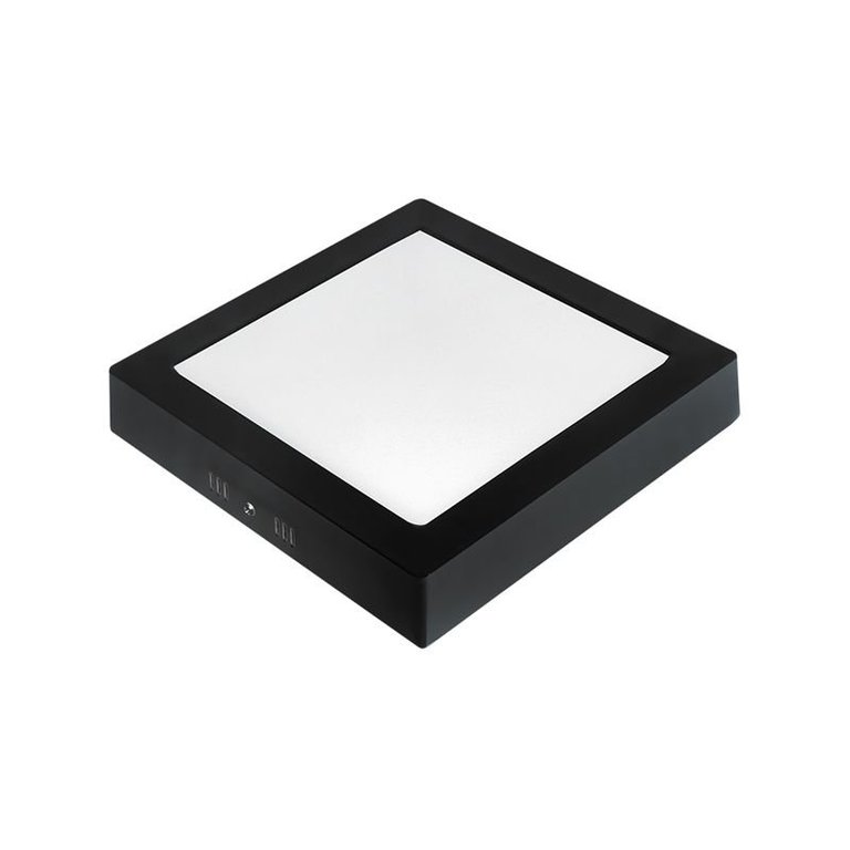 Painel de Led Taschibra Quadrado Lux de Sobrepor 18W Bivolt Preto 6500K - Luz Branca