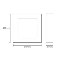 Painel de Led Taschibra Quadrado Lux de Sobrepor 18W Bivolt Preto 6500K - Luz Branca - 2