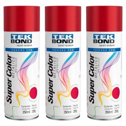 Kit 3 Tinta Aerossol Vermelho Metalico 350ml - 1