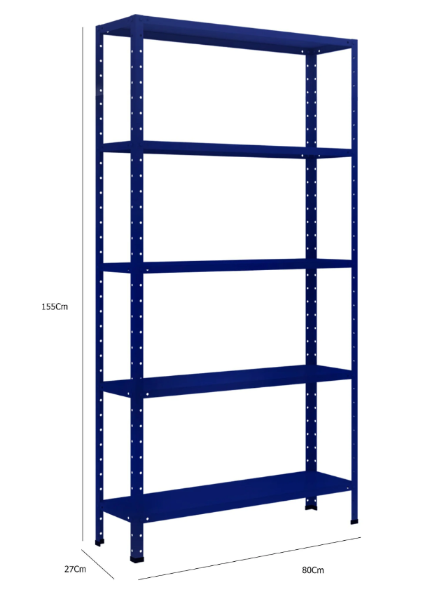 Estante Bipartida Aço 5 Prateleiras Suporta até 100kg Cor:azul Del Rey