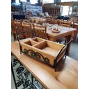 Ver imagem 2 de Porta Temperos Arabesco de Mesa Ferro e Madeira Rústico