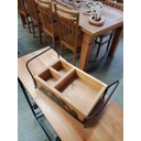 Ver imagem 3 de Porta Temperos Arabesco de Mesa Ferro e Madeira Rústico