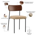 Ver imagem 6 de Kit 02 Cadeiras Sala de Jantar L02 Marrom Bege Escuro
