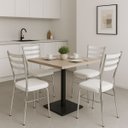Ver imagem 3 de Cadeira de Cozinha Jantar com Reforço Cromada Assento Grosso Branco Confortável Kit 4 Unidades