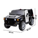 Ver imagem 2 de Mini Carro Jipe Elétrico Infantil 12V Policia Luz Som Bateria Controle Remoto Preto Brinqway Bw236pt