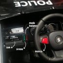 Ver imagem 6 de Mini Carro Jipe Elétrico Infantil 12V Policia Luz Som Bateria Controle Remoto Preto Brinqway Bw236pt