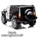 Ver imagem 5 de Mini Carro Jipe Elétrico Infantil 12V Policia Luz Som Bateria Controle Remoto Preto Brinqway Bw236pt