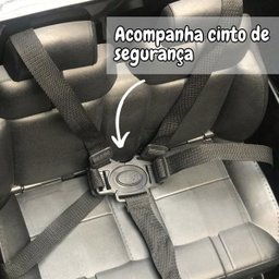 Mini Carro Jipe Elétrico Infantil 12V Policia Luz Som Bateria Controle Remoto Preto Brinqway Bw236pt - 4