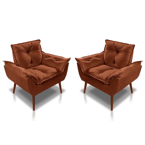 Kit 02 Poltrona Opala Decorativa 4 Almofadas 40 X 40