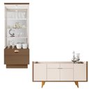 Ver imagem 7 de Conjunto Decorativo Cristaleira e Buffet Aparador Peggy/albâni Off White/castanho G26 - Gran Belo