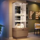 Ver imagem 6 de Conjunto Decorativo Cristaleira e Buffet Aparador Peggy/albâni Off White/castanho G26 - Gran Belo