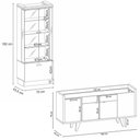 Ver imagem 4 de Conjunto Decorativo Cristaleira e Buffet Aparador Peggy/albâni Off White/castanho G26 - Gran Belo