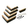 Kit 4 + 1 Pés Cantoneiras para Sofá de Madeira com Parafusos - 1