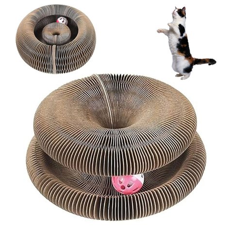 Arranhador Magico Felino Gato Pet Brinquedo Guizo Bola Multi Formas Dobravel Entretenimento Lazer Di