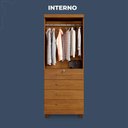 Ver imagem 3 de Guarda Roupa New Maia 2 Portas 4 Gavetas com Chave Benetil Móveis