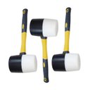 Ver imagem 1 de Martelo Borracha Marreta Kit 3 Uni Assenta Piso Obra Reparo Piso Taco Reparo Manutençao Ceramica Lad