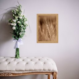 Quadro Moldura Dourada Trigo 45x34cm:com Vidro - 2